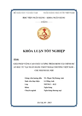 Giải Pháp Nâng Cao Chất Lượng Thẩm Định Tài Chính Dự Án 