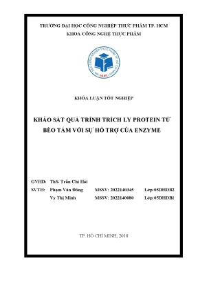 Khảo Sát Quá Trình Trích Ly Protein Từ Bèo Tấm Với Enzyme