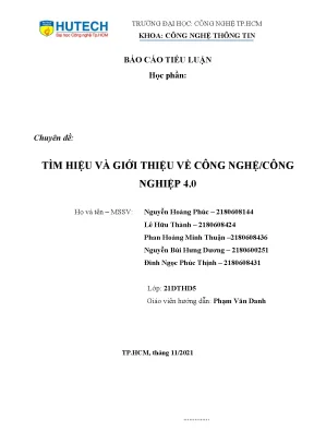 Giới thiệu về Công Nghệ 4.0: Tìm Hiểu và Ứng Dụng