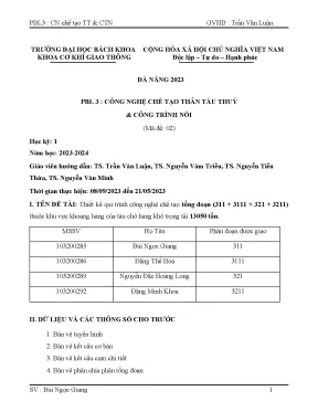 Công Nghệ Chế Tạo Thân Tàu Thủy và Công Trình Nổi