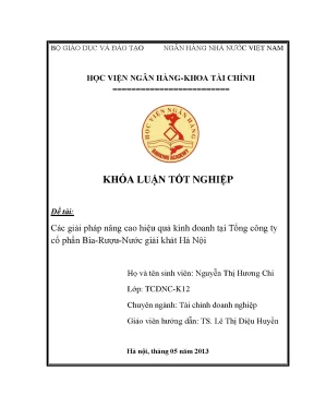 Giải Pháp Nâng Cao Hiệu Quả Kinh Doanh Tại HABECO