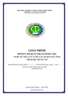 Giáo Trình Hệ Quản Trị Cơ Sở Dữ Liệu Microsoft Access 