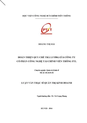 Hoàn thiện Quy chế Trả Lương tại Công ty Cổ phần Công 