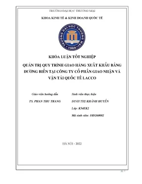 Nghiên Cứu Quy Trình Xuất Khẩu Bằng Đường Biển Tại Công 