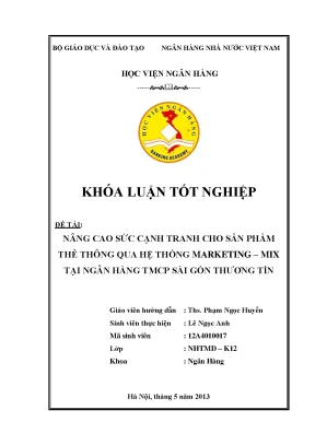 Nâng Cao Sức Cạnh Tranh Sản Phẩm Thẻ Qua Marketing Mix