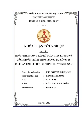 Nâng cao hiệu quả công tác kế toán tiền lương tại Công