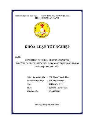 Hoàn thiện chu trình kế toán doanh thu tại Công ty TNHH