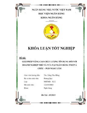Giải Pháp Nâng Cao Chất Lượng Tín Dụng Cho Doanh Nghiệp