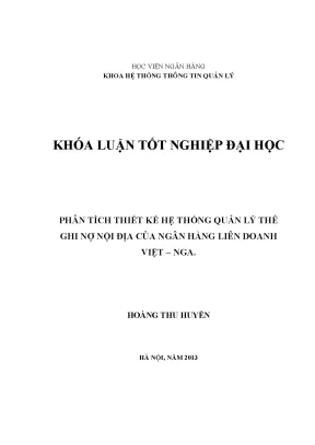 Phân Tích và Thiết Kế Hệ Thống Quản Lý Thẻ Ghi Nợ Nội