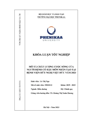 Chất Lượng Cuộc Sống Của Người Bệnh Hậu Môn Nhân Tạo Tại
