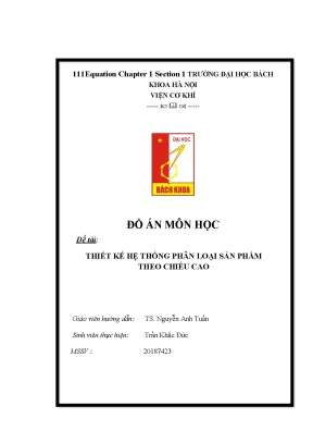 Đồ án: Thiết kế hệ thống phân loại sản phẩm theo chiều cao