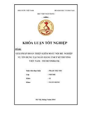 Giải Pháp Hoàn Thiện Kiểm Soát Nội Bộ Nghiệp Vụ Tín Dụng