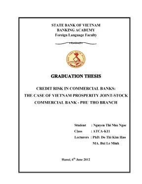 Phân Tích Rủi Ro Tín Dụng Tại Ngân Hàng Thương Mại: 