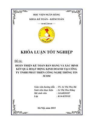 Hoàn thiện kế toán bán hàng và xác định kết quả kinh
