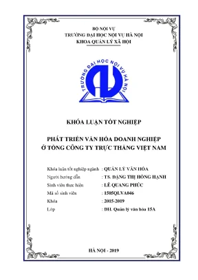 Phát Triển Văn Hóa Doanh Nghiệp Tại Tổng Công Ty Trực