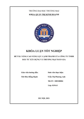 Nâng Cao Năng Lực Cạnh Tranh Cho Công Ty TNHH Đầu Tư Xây