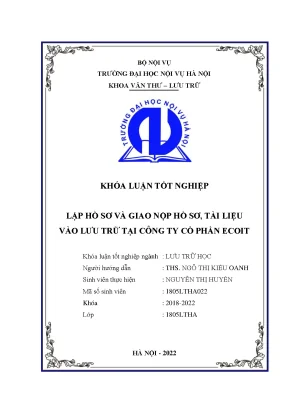 Khóa Luận Tốt Nghiệp: Lập Hồ Sơ và Giao Nộp Tài Liệu Tại