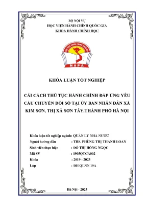 Cải Cách Thủ Tục Hành Chính Đáp Ứng Chuyển Đổi Số Tại