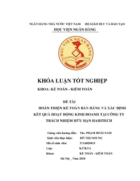 Hoàn thiện kế toán bán hàng và xác định kết quả kinh