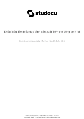 Quy trình sản xuất tôm đông lạnh IQF tại Việt Nam