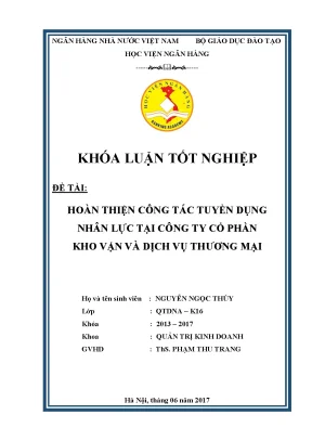 Hoàn Thiện Công Tác Tuyển Dụng Nhân Lực Tại Công Ty Cổ