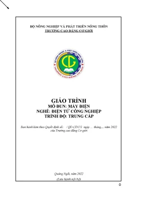 Giáo Trình Máy Điện: Hướng Dẫn Chi Tiết Cho Sinh Viên 