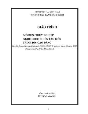 Giáo Trình Thủy Nghiệp: Hướng Dẫn Sử Dụng và Bảo Quản 