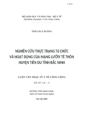 Nghiên cứu tổ chức và hoạt động mạng lưới y tế thôn