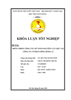 Hoàn thiện công tác kế toán nguyên vật liệu tại Công ty