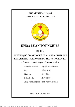 Công tác kế toán khoản phải thu và phải trả tại Công ty