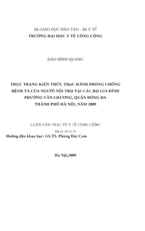 Kiến thức và thực hành phòng chống bệnh tả của người nội