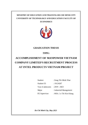Quy trình tuyển dụng của Công ty TNHH Manpower tại Dự án 