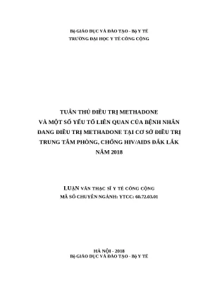 Nghiên cứu tuân thủ điều trị methadone và các yếu tố
