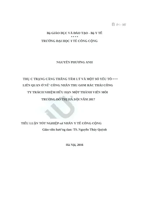 Căng thẳng tâm lý ở nữ công nhân thu gom rác tại Hà Nội: 