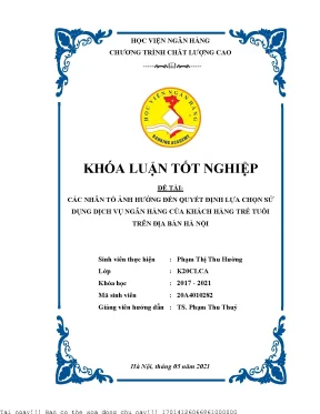 Nhân Tố Ảnh Hưởng Đến Quyết Định Sử Dụng Dịch Vụ Ngân
