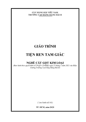 Giáo Trình Tiện Ren Tam Giác - Trường Cao Đẳng Hàng Hải II
