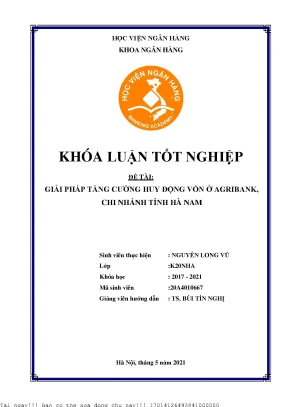 Giải pháp nâng cao huy động vốn tại Agribank chi nhánh