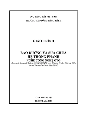 Giáo Trình Bảo Dưỡng và Sửa Chữa Hệ Thống Phanh Ô Tô