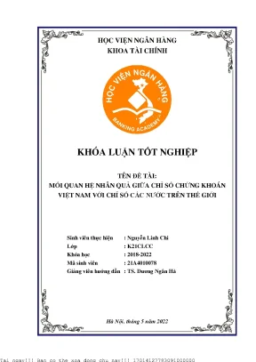 Mối Quan Hệ Nhân Quả Giữa Chỉ Số Chứng Khoán Việt Nam và