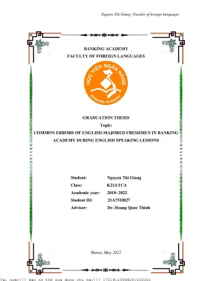Những lỗi phổ biến của sinh viên chuyên tiếng Anh năm