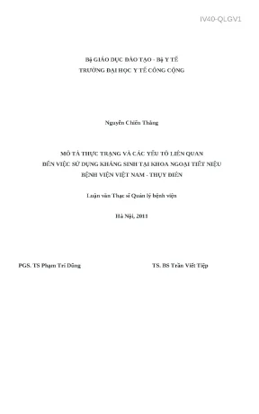 Thực trạng và yếu tố ảnh hưởng đến việc sử dụng kháng