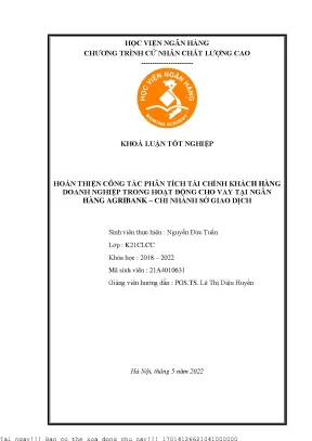 Cải tiến phân tích tài chính khách hàng doanh nghiệp cho 