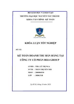 Kế toán doanh thu bán hàng tại công ty cổ phần Biz4 Group