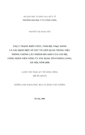 Nghiên cứu kiến thức và thái độ phòng chống HIV/AIDS tại 