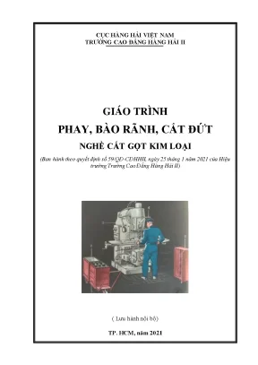 Giáo Trình Phay, Bào Rãnh và Cắt Đứt Nghề Cắt Gọt Kim Loại