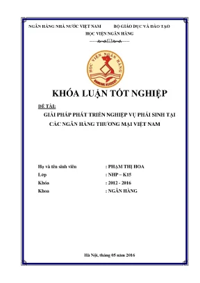 Giải Pháp Phát Triển Nghiệp Vụ Phái Sinh Tại Ngân Hàng