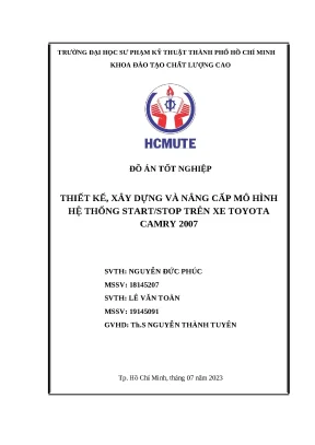 Mô Hình Hệ Thống Start/Stop Trên Xe Toyota Camry 2007: