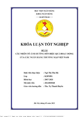Nhân Tố Ảnh Hưởng Đến Hiệu Quả Hoạt Động Ngân Hàng