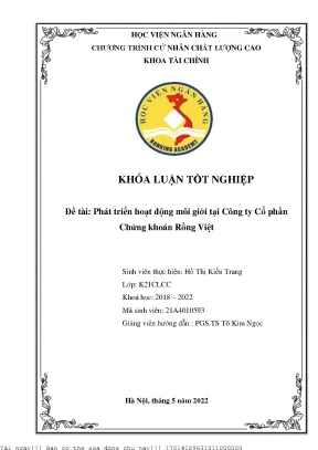 Phát Triển Hoạt Động Môi Giới Tại Công Ty Cổ Phần Chứng