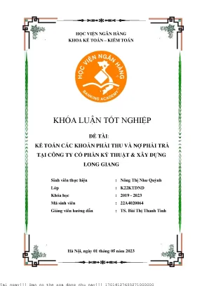 Kế Toán Khoản Phải Thu và Nợ Phải Trả tại Công Ty Cổ